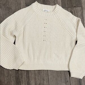 NWT Derek Heart Cream Knit Crop Boho Sweater
